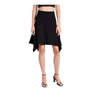 A.L.C. Dalia Black Ribbed Handkerchief Skirt Size Small